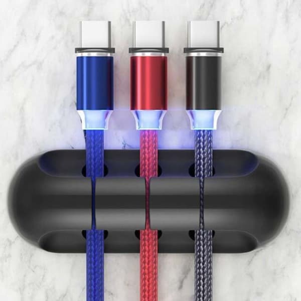 Cable Organizer Kabel Silikon Management Clips Kabelhållare 3 holes