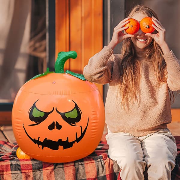 50 cm oppustelig græskar Halloween fest hængende dekoration