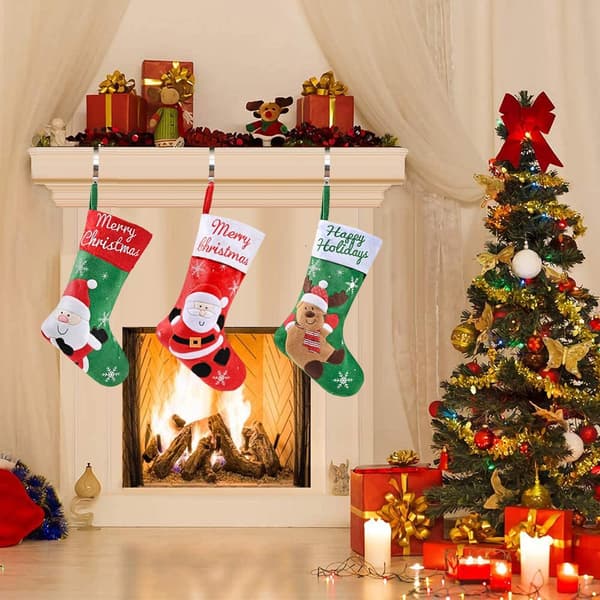 Juldekorationer gubbe älg Julklappspresentpåse godispåse hänge 3 st