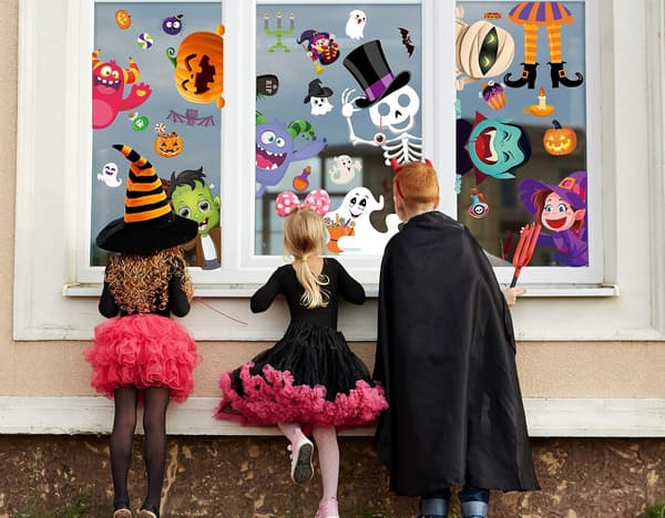 Søte Halloween-vindusklistremerker - Monster Witch Designs (10 ark)