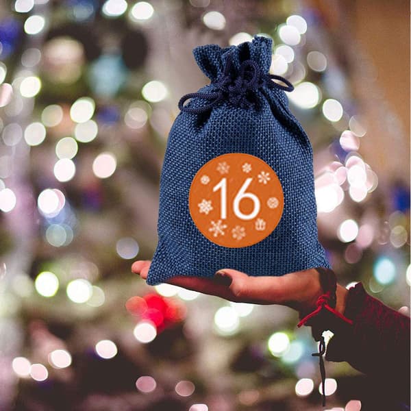 24 adventskalendere til at fylde, julegaveposer, sæt Digital label
