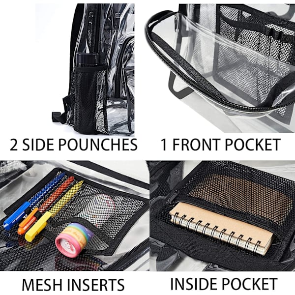 Vorspack Clear Backpack Heavy Duty PVC Transparent Ryggsäck