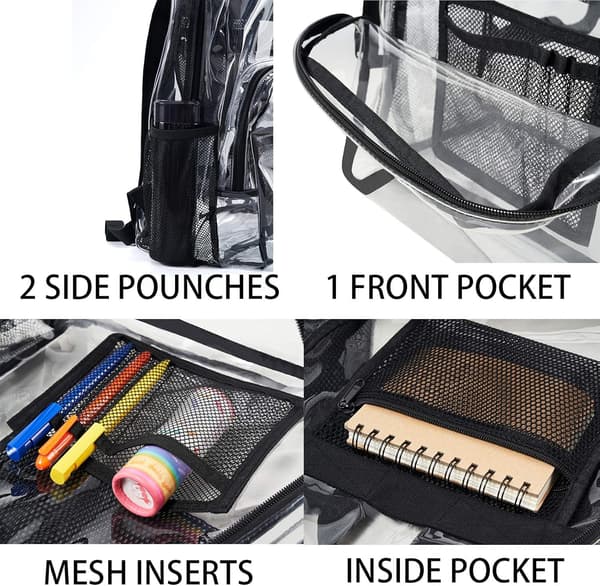Vorspack Kirkas Reppu Heavy Duty PVC Läpinäkyvä Selkäreppu