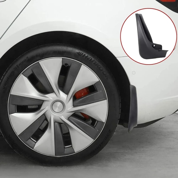 4st st stänkskydd för Tesla Model 3 Främre Bakre Stänkskydd Fender Kit White Model 3