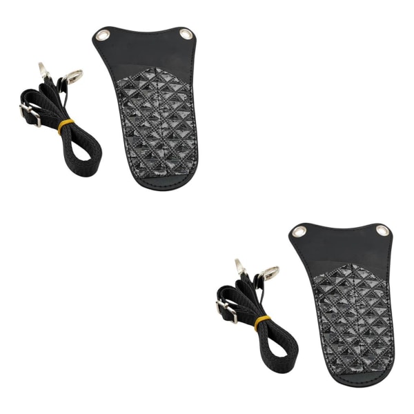 1/2 sakseveske PU-lær med justerbart skulderbelte Black 2PCS