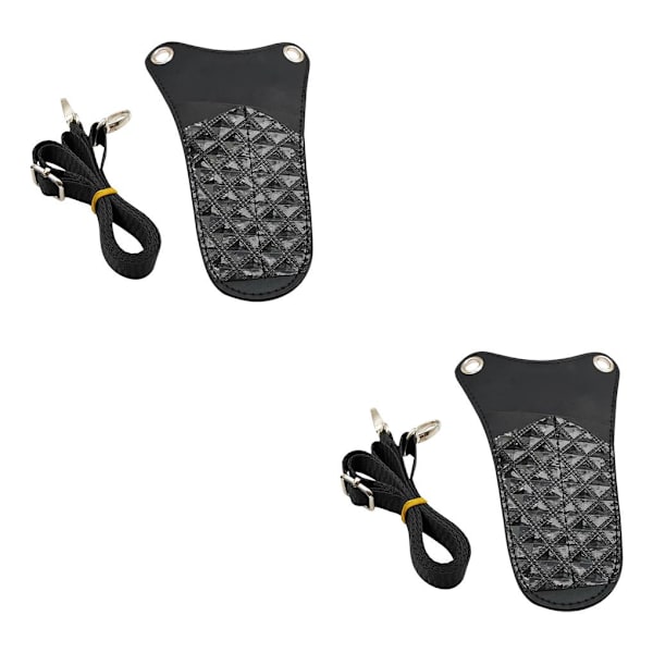 1/2 saxpåse PU-läder med justerbart axelbälte Black 2PCS