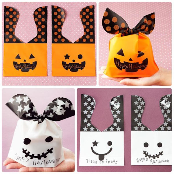 50-pack Halloween söta godispåsar för barn white 50pcs