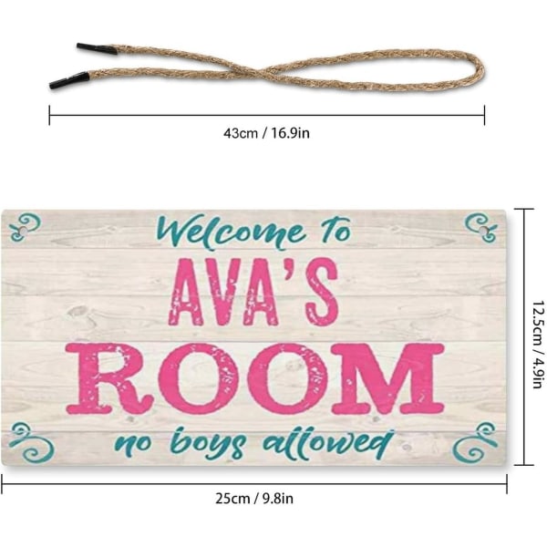 Inga pojkar tillåtna tecken, Personlig flicka Cave Sign Custom Name Girls