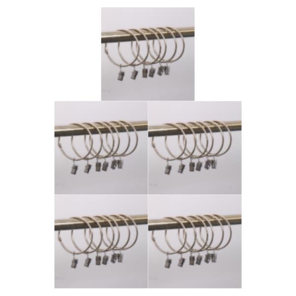 1/2/3/5 12st Gardinringkrok med klämmor med ögon Portable Silver 30mm 5Set