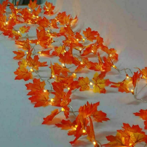 Led Lönnlöv Höst Garland String Ljusinredning Halloween Juldekor 3M 20LEDS