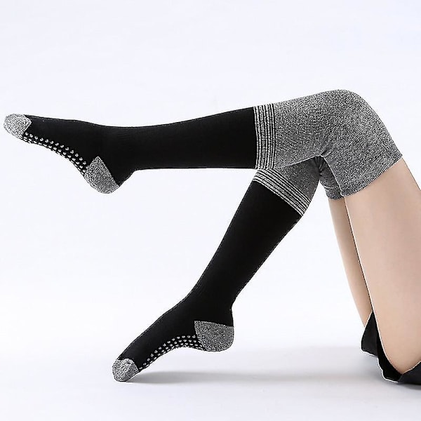 Pitkät kertakäyttöiset liukuestejoogasukat 3 paria Gray stitching
