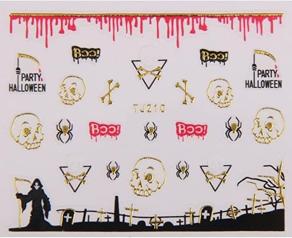 Vandmærkater - Halloween - TJ210 - Til negle multicolor