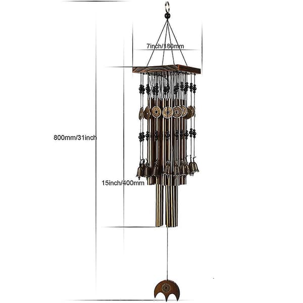 2x Utomhus Inomhus Metallrör Vindspel Med Koppar Stora Vindspel För Gård Uteplats Trädgård Terrass