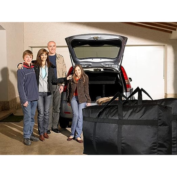 Stor oppbevaringsveske for flytting, Oxford vannavstøtende organizer Black 100L
