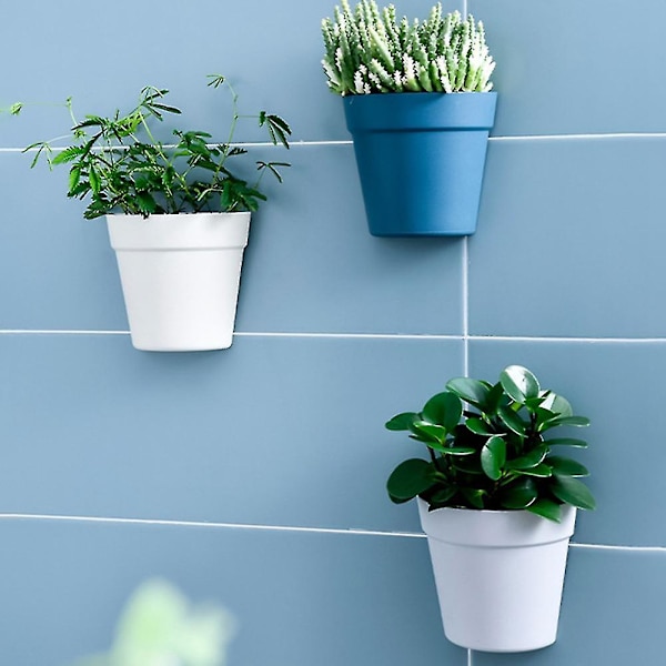 Vägghängd plastkruka Blomkruka Vägghängande plantering Halvcirkelformad liten blomkruka Wal