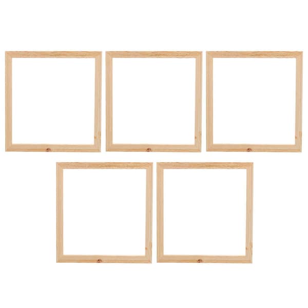 5 stk. L-formede tomme fotorammer i tre for bilder og malerier (30x30cm)