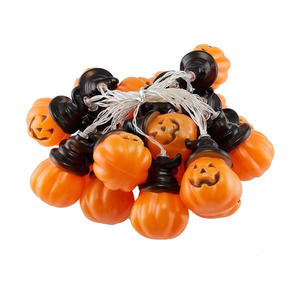 Halloween-heks i gresskarform LED lyslenke