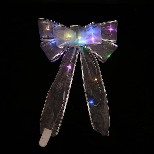2 st Christmas Transparent glödande rosett Julgransdekor Xma