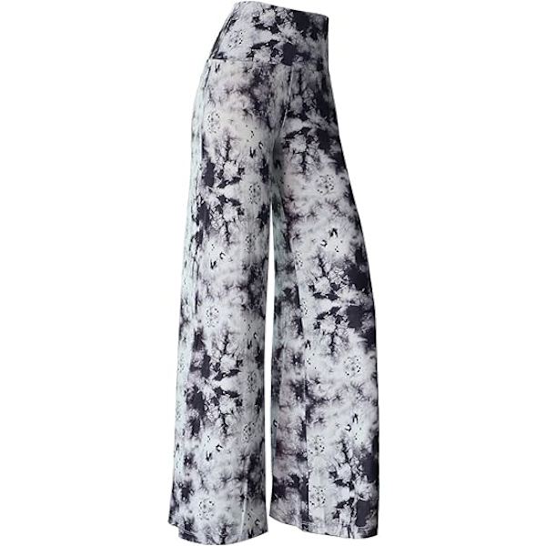 Elastiske bukser med vide ben til kvinder (Tie Dye Grå)