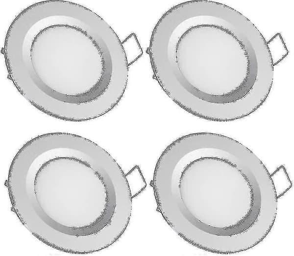 Autocamper Båd 12v 4 X Led Indbyggede Loftslamper, 3w 3200k Dæmpbare Fuld Aluminium Downlights