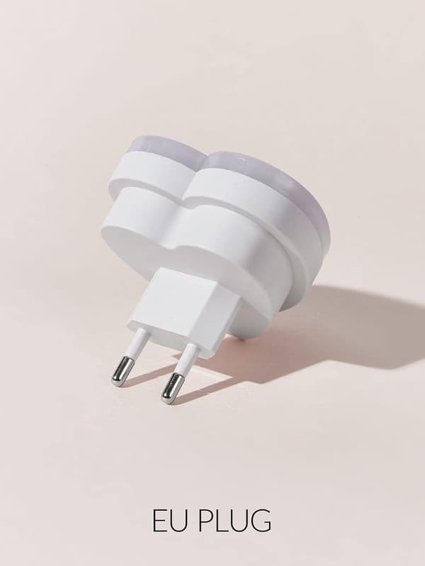 Hjerteformet natlampe med automatisk skumring til daggry-sensor (hvid)