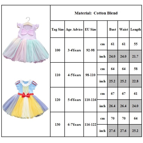 Flickor Alice Princess Klänning Halloween Kostymer Fest Cosplay 110cm