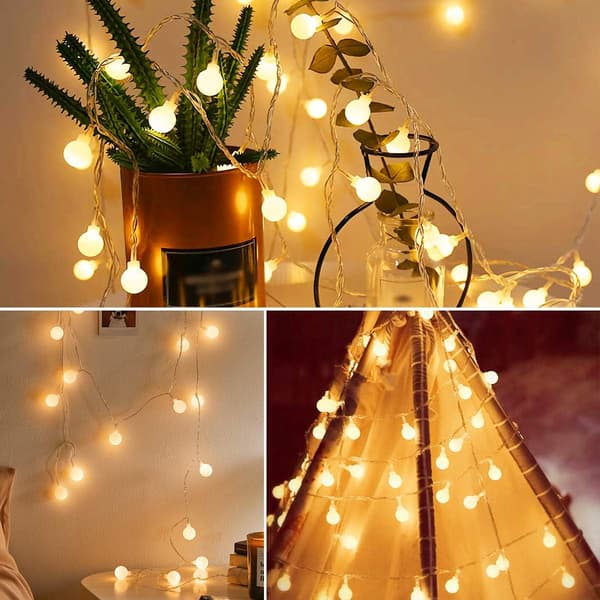 Fairy Lights batteridriven, 2 ljuslägen, 16ft 40LEDs boll