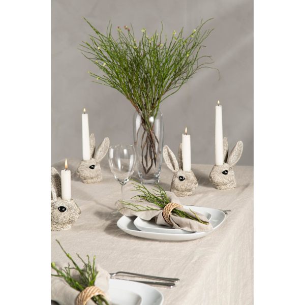 Servettringar Flätad korg  6-pack beige