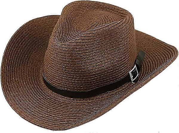 Cowboy solhatt stråhatt klassisk western newsboy-caps bred brem rullbar