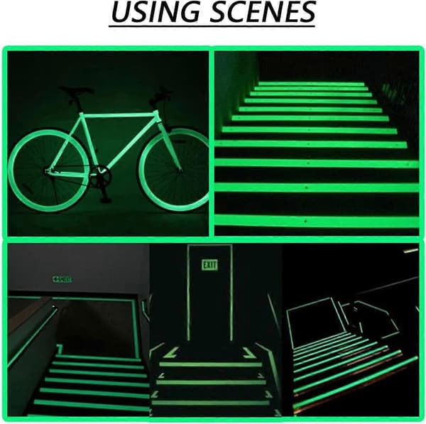 5 kpl Fluoresoiva hohtoteippi 5m x 10mm, itsekiinnittyvä teippi