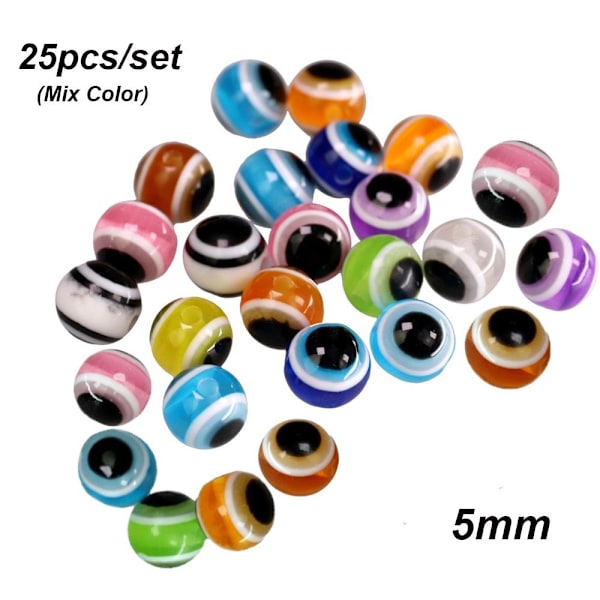 25 stk/sett Fluefiskperler Fish Eye Carolina Rigs Skatter 5MM