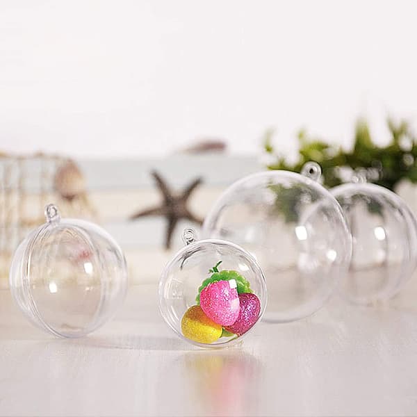 DIY klare plast julekuler, akryl klar plast dekorasjon