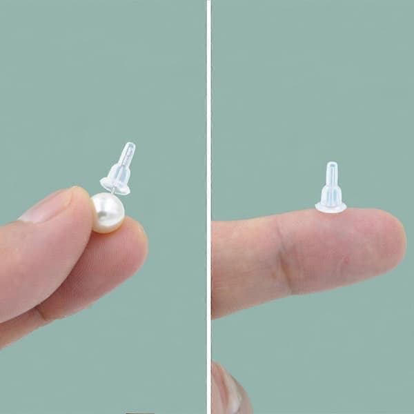 50 stk øredobbstopper i silikongummi, sikkerhetsputer, DIY-smykker