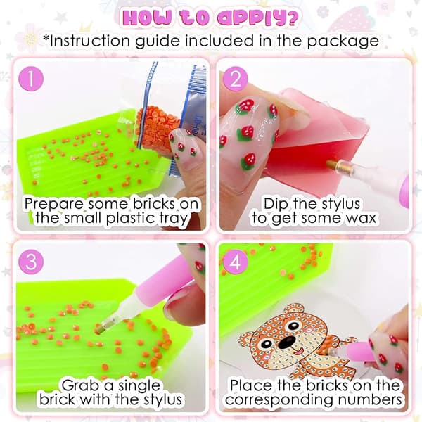 #Barn Diamantmaling DIY Diamantklistremerker 20 stk#
