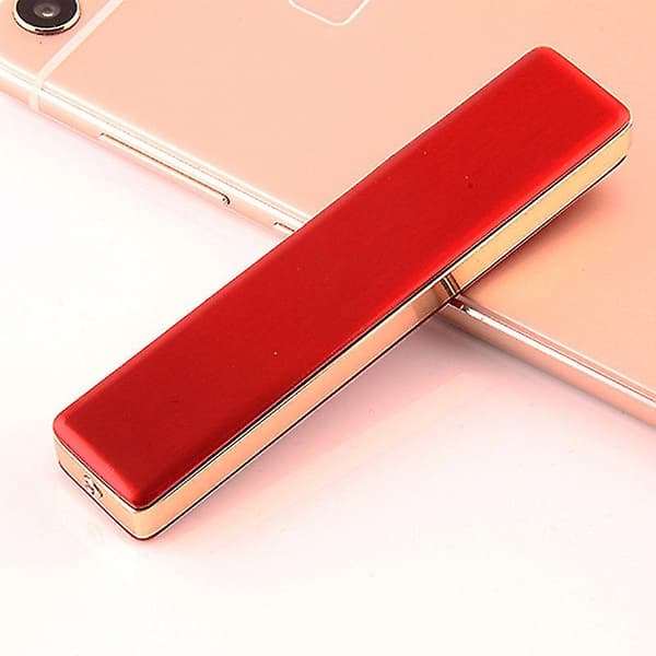 Elektrisk lighter USB Genopladelig Flammeløs Vindtæt Slankt Design Med USB-kabel Matte Silver