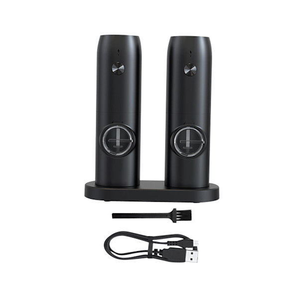 1/2/3 Electronic Pepper Mill USB Uppladdningsbar Justerbar Double with base 1Set