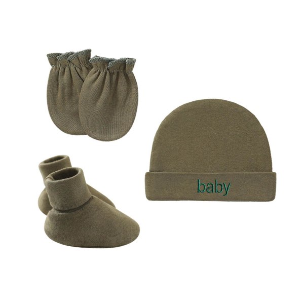Baby Nyfödd Bomullsmössa Handskar Cover Set Nyfödd Enkellagersats För Baby Flickor Pojkar Födelse Hålla Varm Kläder Tillbehör