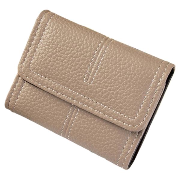 Kreditkortshållare Bärbar Bekväm mjukt konstläder Multi Pocket Dam Kortförvaringspåse Kontorsanvändning Mengxi Grey