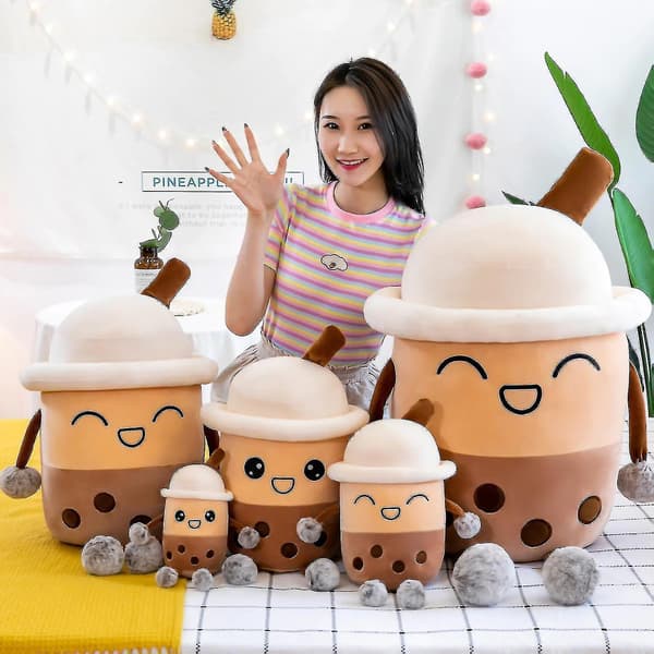 40 cm Pearl Milk Tea Plyschkudde Soffa Ryggstöd Barnstoppad docka Kawaii Soft A