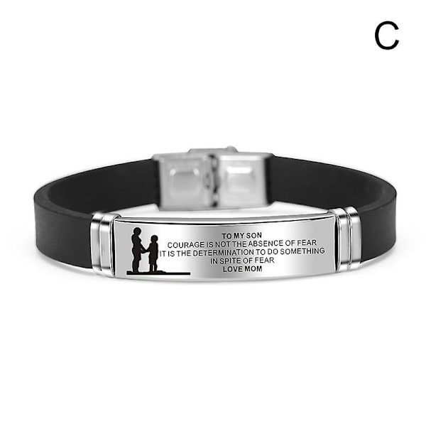 Till min son/dotter Armband Graverade Inspirerande meddelande Manschett Armband Födelsedag Examen Xmas C