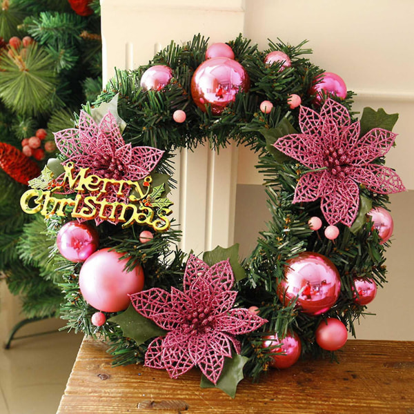 Ny julekrans 30cm Garland Juledekorasjon Elegant gull