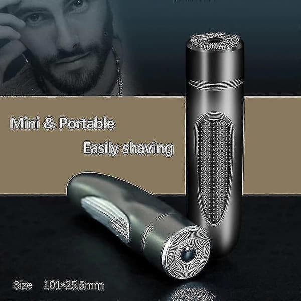 Bærbar barbermaskine USB-barbermaskine genopladelig (sort)