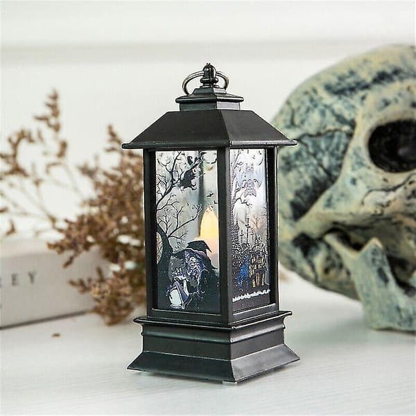 Bärbar Halloween Lykta Party Hängdekor Led Light Lamp Witch