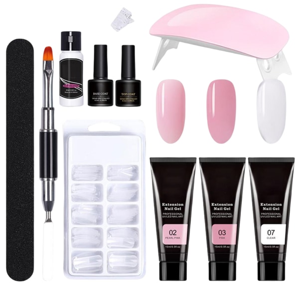Sæt Professionel nail art med UV-lampe til kvinder piger 01 Eleven pieces