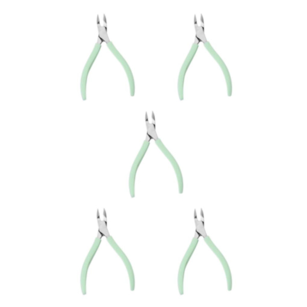 1/2/3/5 Rostfritt stål Nagelbandssax Anti För Slip Silikon Green 11 x 6.8cm 5Set