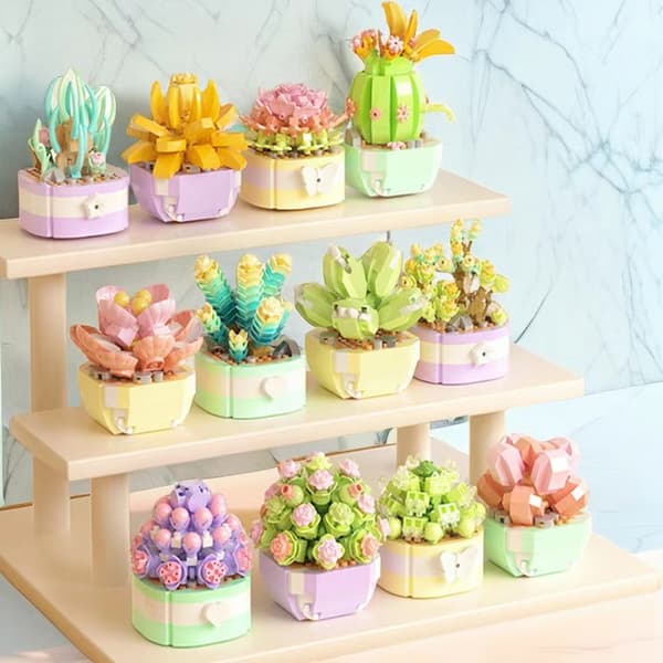 #1 stk Mini Murstein Blomsterbukett Byggesett Julegaver Blomster#