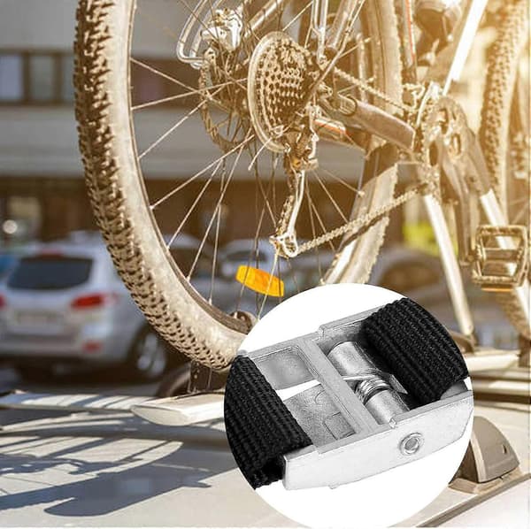 6 stk. 40*2 cm surrestropper med spænde, laststropper, surrestropper til cykel, motorcykel, bagagebærer, sort