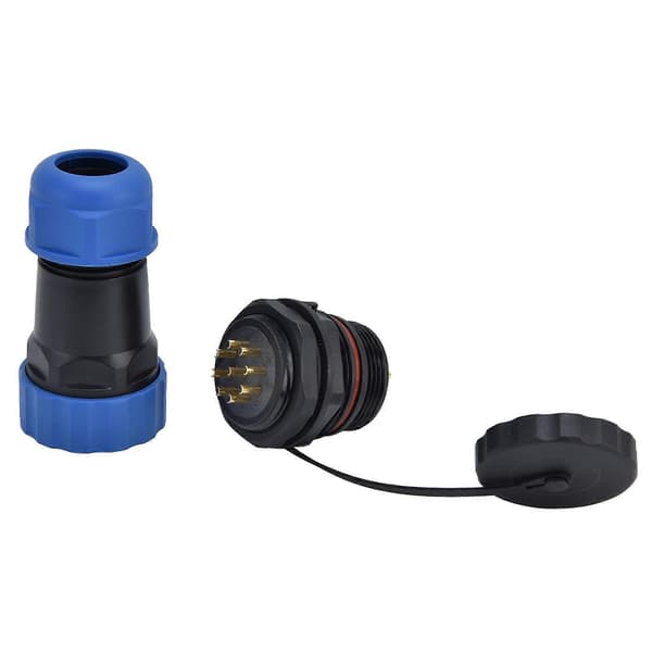 Vanntett kobling bakmutter IP68 luftfartsstrømkontakt 380V 10A for kabelledning SP289 Pin