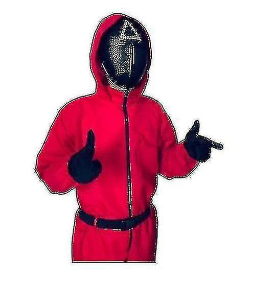 Voksen Kid Halloween Squid Game Jumpsuit kostumesæt mask only (random)