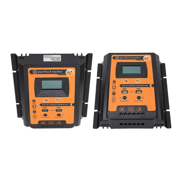LCD Solar Opladningsafladningscontroller Solpanelregulator Dobbelt USB-udgang 12V 24V